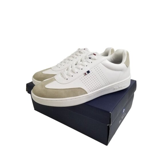 Ben Sherman Men's‎ Glasgow Low Casual Sneakers in White/Beige - Size US 8 - Picture 2 of 12